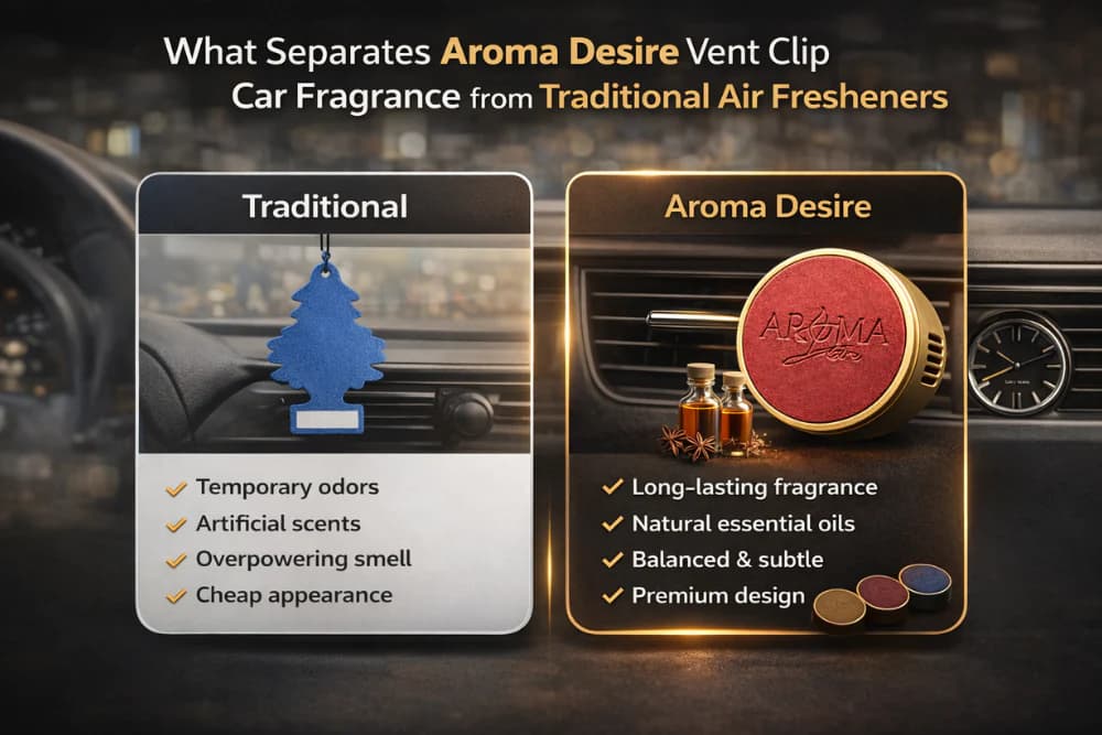 What Separates Aroma Desire Vent Clip Car Fragrance from Traditional Air Fresheners